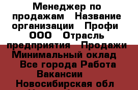 Менеджер по продажам › Название организации ­ Профи, ООО › Отрасль предприятия ­ Продажи › Минимальный оклад ­ 1 - Все города Работа » Вакансии   . Новосибирская обл.,Новосибирск г.